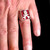 Sterling silver men's ring Hit man Skull with crossed Handguns on Red enamel 925 silver