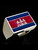 Sterling silver Khmer Flag ring Angkor Wat Cambodia with Red & Blue enamel high polished 925 silver