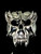 Sterling silver ring Vampire Skull Nosferatu with Blue Sapphire Gemstone Eyes high polished 925 silver