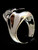 Sterling silver men's ring Grinning Phantom Skull with 2 Fiery Red CZ Eyes high polished 925 silver