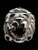 Sterling silver Animal ring Roaring Lion with Two Red CZ Eyes high polished 925 silver