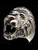 Sterling silver Animal ring Roaring Lion with Two Red CZ Eyes high polished 925 silver