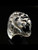 Sterling silver animal ring Roaring Lion with Two Blue Sapphire Gemstone Eyes high polished 925 silver