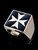 Sterling silver ring Maltese Cross Malta Crusaders with Black enamel high polished 925 silver