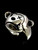 Sterling silver Biker ring Sad Teddy Bear high polished 925 silver