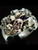 Sterling silver Biker Skull ring Thirteen Skulls massacre high polished 925 silver