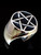 Sterling silver signet ring Pentagram Occult Celtic symbol with Black enamel 925 silver