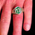 Sterling silver men's Biker ring 13 symbol Celtic design with Green enamel high polished 925 silver