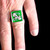 Sterling silver Zodiac ring Capricorn Star sign December January with Green enamel high polished 925 silver men's ring