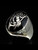 Oval shaped Sterling silver Zodiac ring Aquarius Star sign Neptune with Black enamel 925 silver