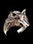 Sterling silver Animal ring small Coyote Lobo Wolf high polished and antiqued 925 silver