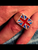Sterling silver men's Flag ring Union Jack UK England with Red and Blue enamel 925 silver