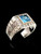 Stunning Sterling silver ring with Princess cut Blue CZ and 26 little White CZ 925 silver