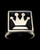 Sterling silver Chess symbol ring The Queen Medieval Crown with Black enamel 925 silver