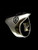 Sterling silver Coptic Cross ring Medieval Christian symbol Black enamel inlay high polished 925 silver