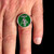 Sterling silver ring Hammer and Compass East Germany emblem DDR with Green enamel 925 silver