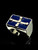 Sterling silver men's ring Eureka flag Australia with Blue enamel high polished 925 silver