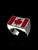 Sterling silver Canadian Flag ring Canada Maple Leaf with Red enamel 925 silver