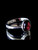 Elegant Sterling silver Gemstone ring with a natural Dark Red Garnet cabochon 925 silver women's ring