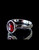 Elegant Sterling silver Gemstone ring with a natural Dark Red Garnet cabochon 925 silver women's ring