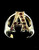 Sterling silver initial A ring with 8 Sparkling Red CZ stones high polished 925 silver