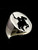 Oval silver men's ring Medieval Knight on Horse with Black enamel high polished 925 silver