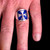 Sterling silver symbol ring Iron Cross Chopper with Blue enamel high polished 925 silver