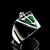 Sterling silver Coptic Cross ring medieval Christian Religion with Green enamel high polished 925 silver