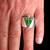 Sterling silver Coptic Cross ring medieval Christian Religion with Green enamel high polished 925 silver