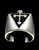 Sterling silver Medieval symbol ring Coptic Cross Christian Religion with Black enamel 925 silver