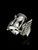 Sterling silver Art Work ring Winged Hourglass Masonic symbol Passage of Time antiqued 925 silver