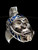 Big Sterling silver men's Skull ring Roman Gladiator Centurion with Blue enamel high polished 925 silver