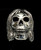 Sterling silver ring Dreadlock Rastafari Skull high polished and antiqued 925 silver