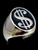 Sterling silver men's ring US Dollar symbol $ on Black enamel 925 silver