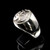 Sterling silver ancient symbol ring Ohm Buddhist Sacred sound Buddhism Matte finish and high polished 925 silver