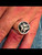 Sterling silver Bio hazard symbol ring Toxic Waste warning with Black enamel 925 silver