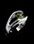 Sterling silver men's Solitaire ring with a round cut Beautiful Olive Green CZ high polished 925 silver