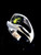 Sterling silver men's Solitaire ring with a round cut Beautiful Olive Green CZ high polished 925 silver