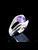 Sterling silver men's Solitaire ring with a Stunning Purple CZ high polished 925 silver