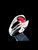 Sterling silver men's Solitaire ring with a Fiery  Red CZ high polished 925 silver