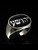 Sterling silver Hebrew name ring Yoshua with Black enamel high polished 925 silver men's ring