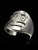 Sterling silver Zodiac ring Rooster Chinese letter symbol high polished 925 silver