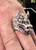 Big silver men's ring Dragon mythological Animal with 2 Dark Red Garnet Gemstone Eyes antiqued 925 Sterling silver