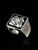 Sterling silver Symbol ring Three Wise Monkeys with Black enamel 925 silver