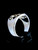 Sterling silver ring initial Epsilon Greek alphabet letter symbol high polished 925 silver