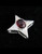 Star shaped Sterling silver women's Pendant with a natural Dark Red Garnet Gemstone