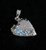 Sterling silver Heart shaped Pendant with 4 little Sparkling Blue Fire Moonstone Gemstones