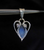 Sterling silver Heart shaped Gemstone Pendant with marquise cut natural Blue Labradorite