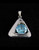 Sterling silver Triangle shaped women's Pendant with a Beautiful round cut Light Blue CZ