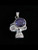 Sterling silver Skull shaped Pendant with a Big purple round cut CZ Eye 925 silver
